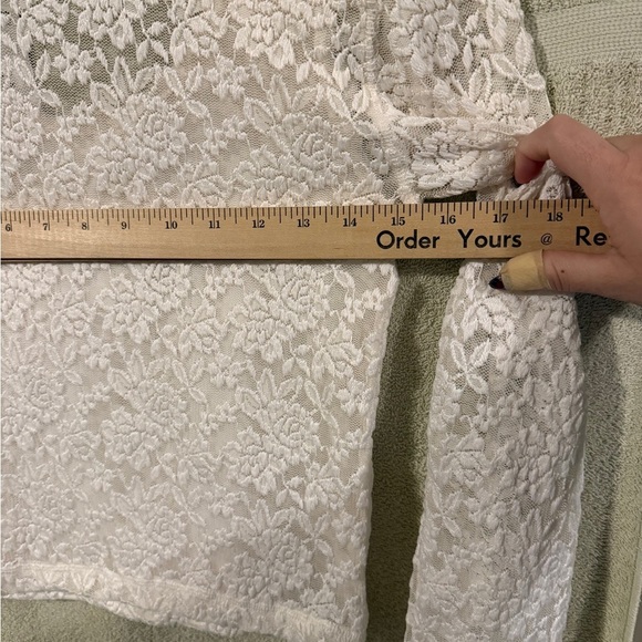 Abercrombie & Fitch NEW S Lace Sheer Long Sleeve Blouse Top Shirt Soft Girl Cute - Picture 4 of 7